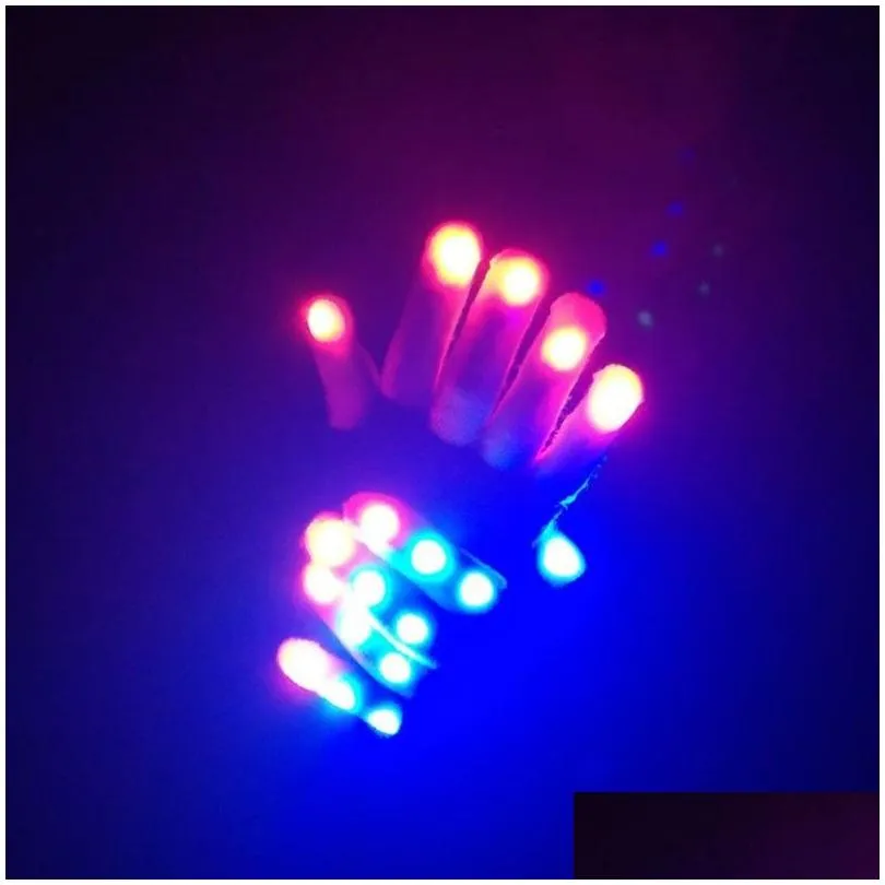 Outdoor Games 7 Modes Color Changing Flashinges Led Glove For concert Party Halloween Christma Fingers Flashing Glowing Finger Light glowing