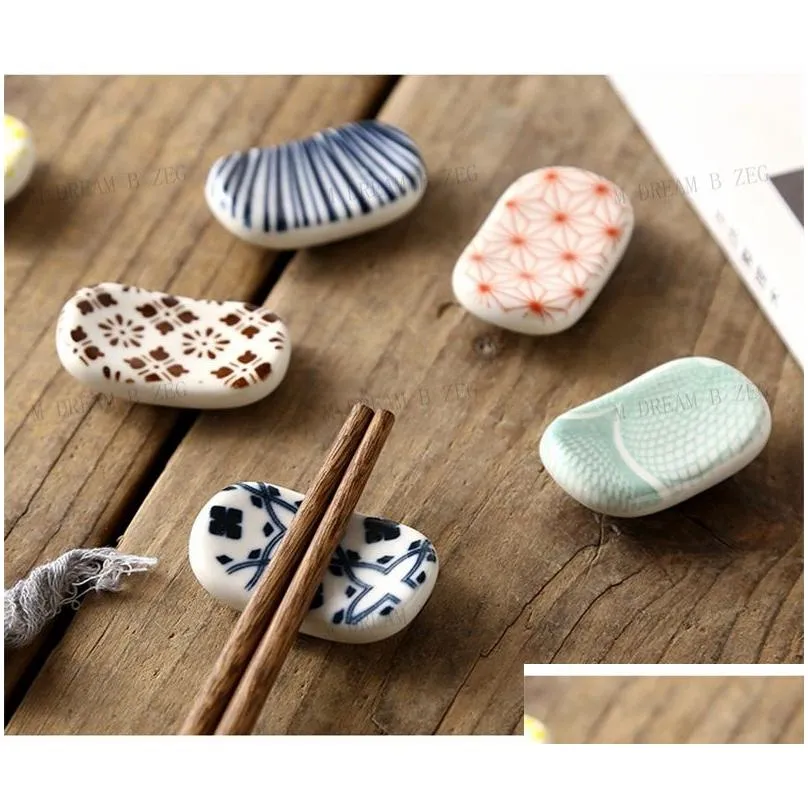 Chopsticks Japanese Chopstick Holder Rec Ceramic Rest Colorf Pillow Chopsticks Cute Flatware Stand M Dream B Zeg Drop Delivery Home Ga Dhddj