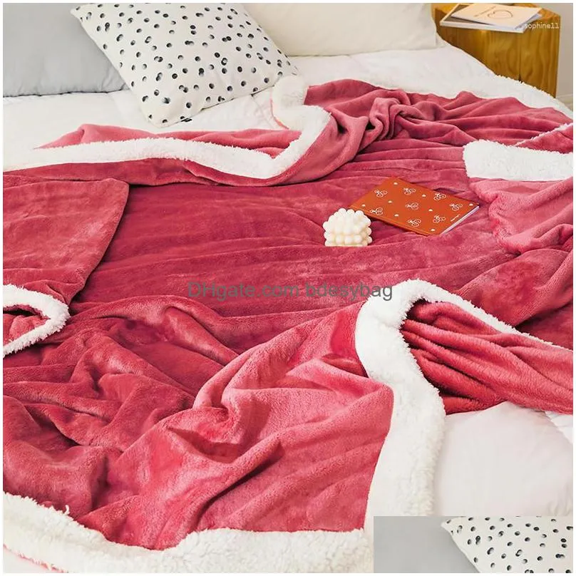Blankets Blankets Bonenjoy Fleece Throw Blanket On The Bed Single Queen King Size Soft Warm Winter Plaid For Sofa Flannel Koc Drop Del Dhnzb
