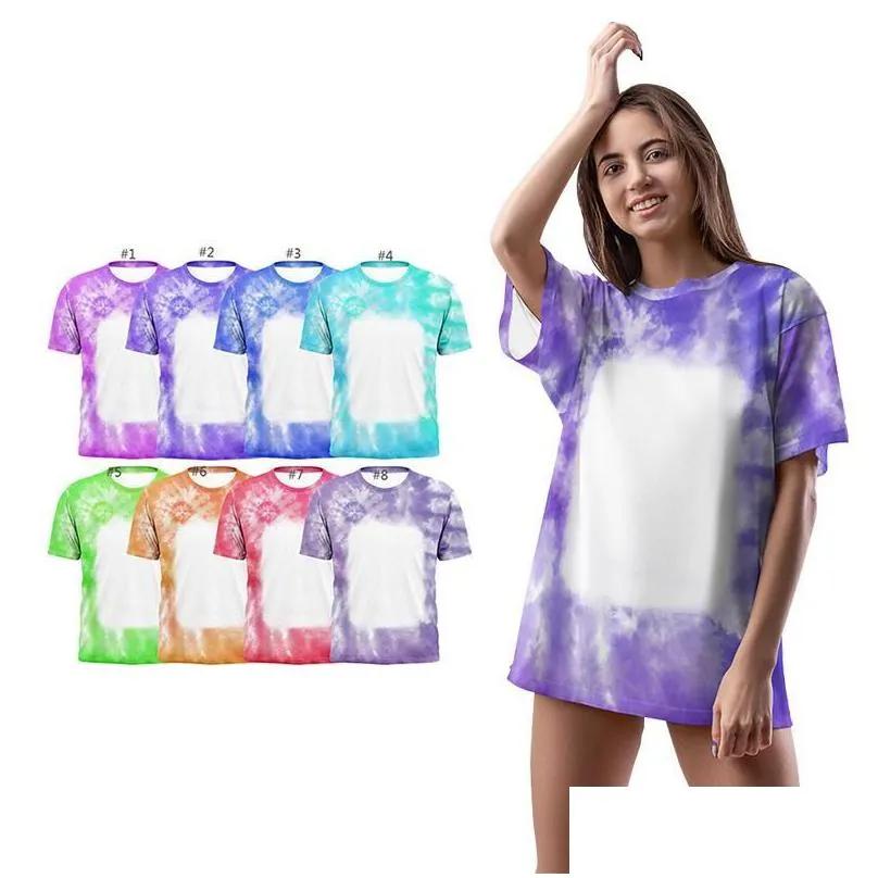 stock heat transfer t shirt printing blank unisex sublimation bleached shirts