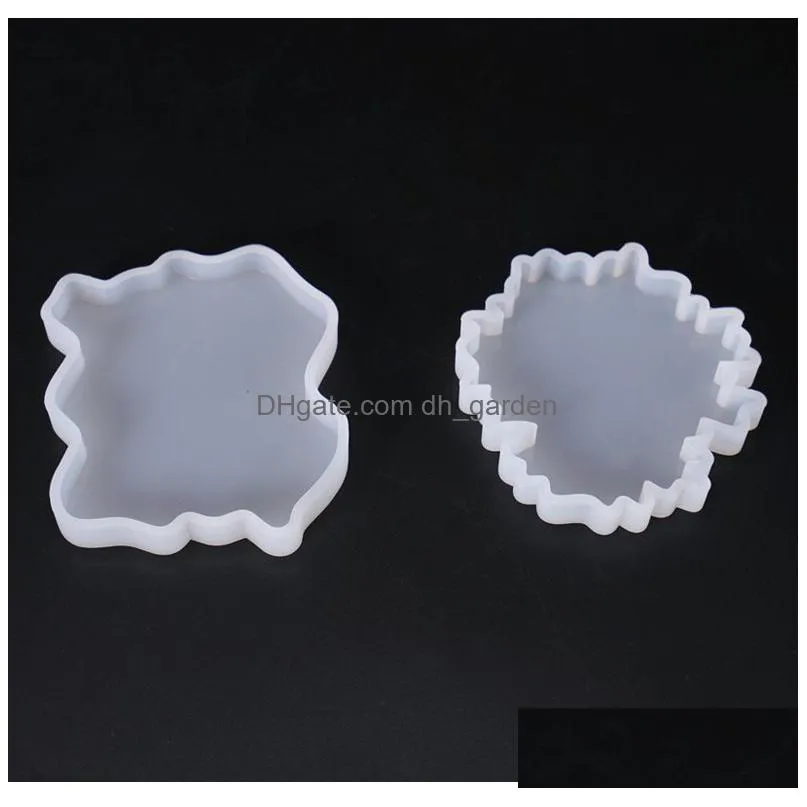 Molds Sile Mold Agate Geode Coaster For Cup Epoxy Resin Art Edge Crystal Mod Crafting Drop Delivery Jewelry Jewelry Tools Equ Dhgarden Dhbkg