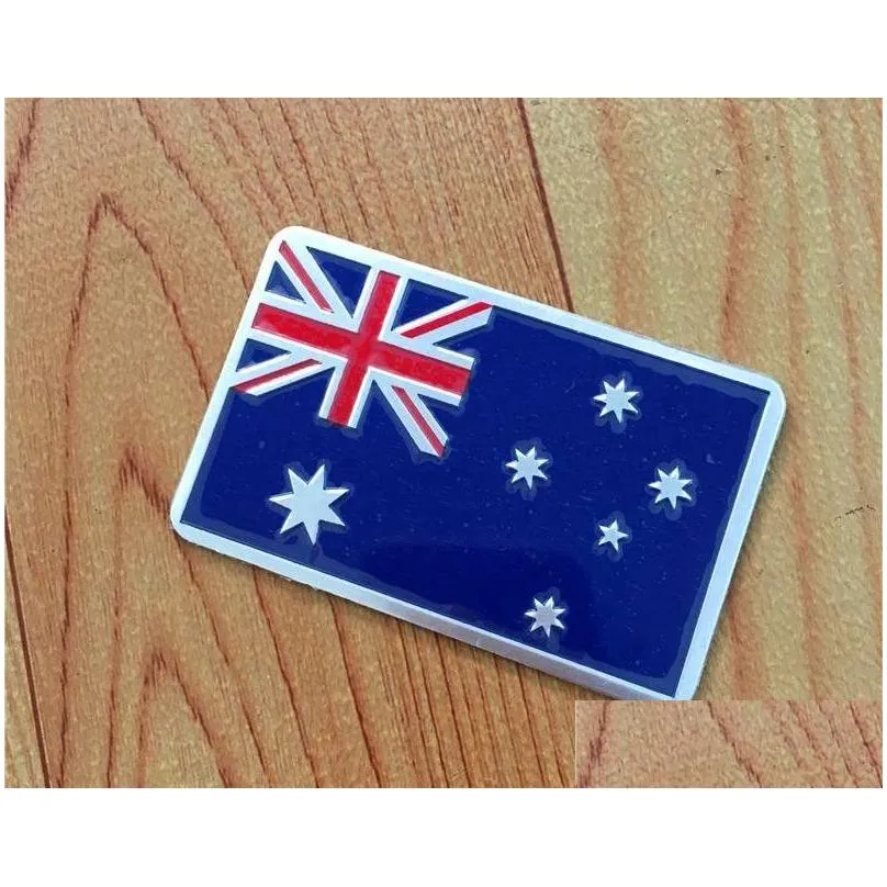 Fashion Car Styling National Flag 3D Metal Chrome Aluminium Alloy Emblem Badge Sticker For American Australia France Germany England