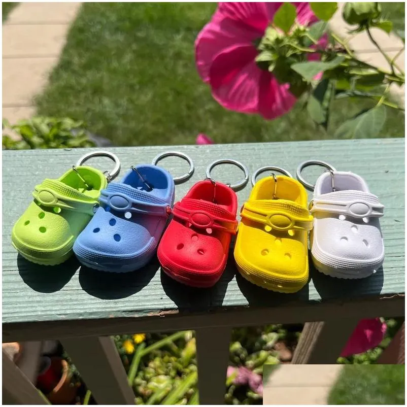 Shoe Parts & Accessories Clog Mini Keychain Trendy Smoll Inspired Keyring Cute Rubber Shoe Keychains Drop Delivery Shoes Accessories Dhwrv