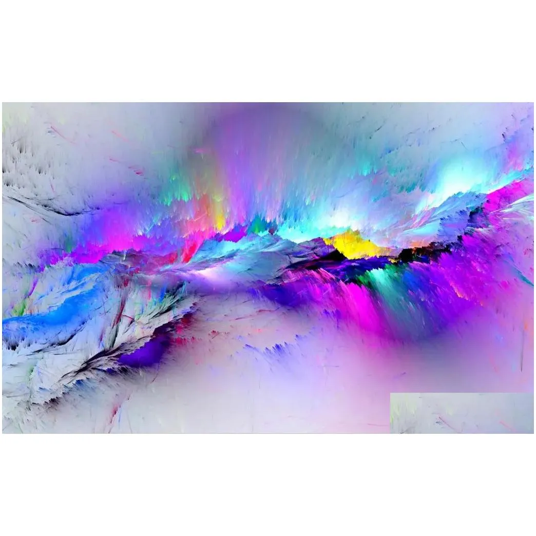 Paintings Abstract Paint Splash Background Posters And Prints Dreamy Dynamic Canvas Painting Wall Art Picture For Living Room Home Dro Dh8Bq