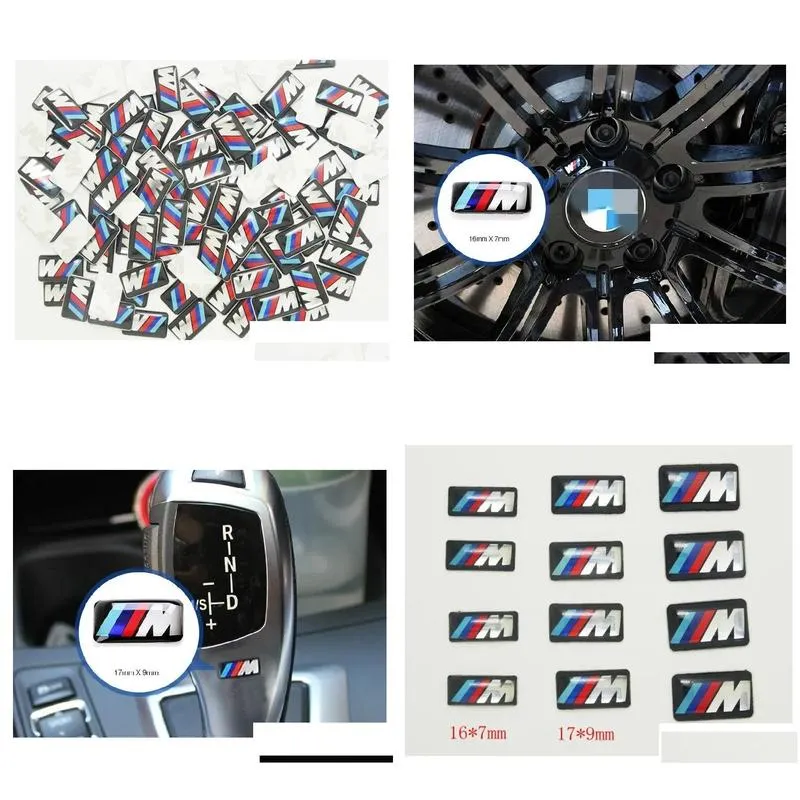 50pcs Tec Sport Wheel Badge 3D Emblem Sticker Decals Logo For bmw M Series M1 M3 M5 M6 X1 X3 X5 X6 E34 E36 E6 car styling stickers