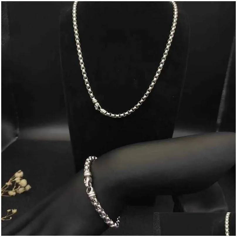 Bracelet & Necklace Chains Bracelet Charm Designer Bracelets Necklace For Doops Luxury Jewelry Set Necklaces Gold Women Sliver Madison Dhwcm