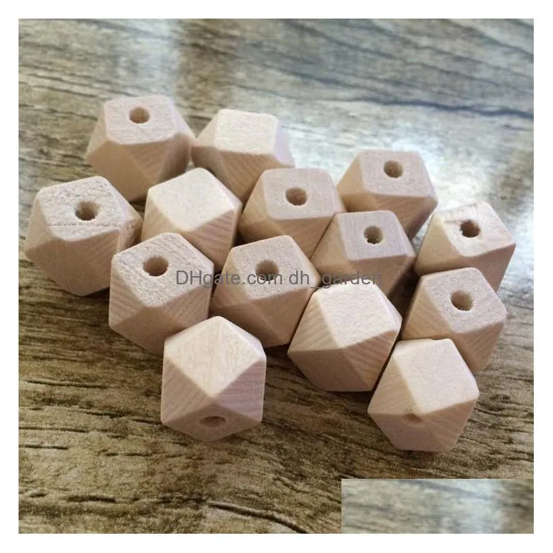 Wood 10 12Mm Wood Geometric Beads Natural Unfinished For Jewelry Making Diy Accessories Wooden Necklace Wholesale 100Pcs Dro Dhgarden Dhd9G