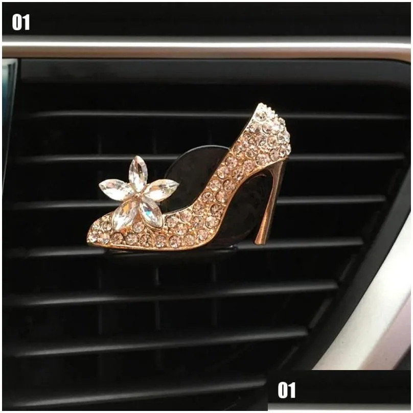 Car Decor Diamond Purse Car Air Freshener Auto Outlet Perfume Clip Scent Diffuser Bling Crystal Accessories Women Girls1