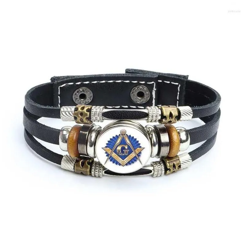 charm bracelets multilayer masonic illuminati pyramid eye leather bracelet all seeing braided bangles glass statement jewelry