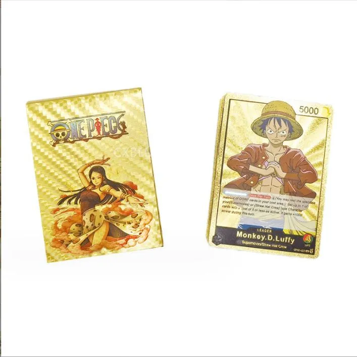 55 one piece english gold foil cards one piece luffy zoro hot stamping cards japanese manga peripheral collection card cards