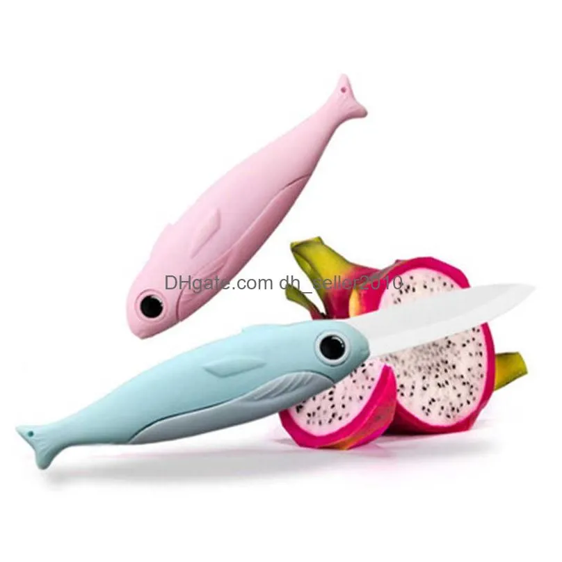 Baking & Pastry Tools New Fold Knife Ceramic Peeler Pocket Pare Office Slice Cutter Cutlery Lunch Bag Box Keychain Kitchen Vegetable F Dh0El