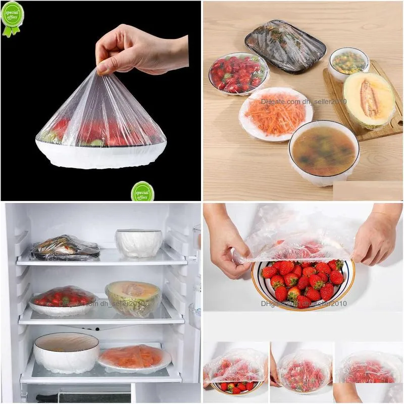 Food Savers & Storage Containers New 100Pcs Disposable Pe Elastic -Kee Er Refrigerator Food Anti-Flavor Film For Kitchen  Se Dhj0R