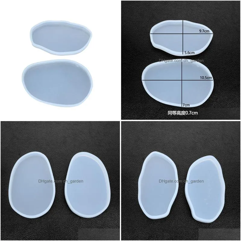 Molds Sile Resin Molds Irregar Oval Shape Coaster Jewelry Casting Epoxy Mod Diy Making Drop Delivery Jewelry Jewelry Tools Eq Dhgarden Dhijg