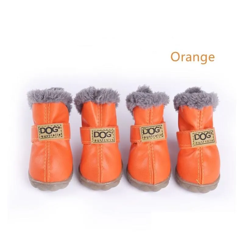 Dog Apparel Dog Apparel Pet Shoes 4Pcs/Set Warm Winter Boots For Chihuahua Waterproof Snowshoes Outdoor Puppy Outfit Anti Slid Drop De Dhvgp