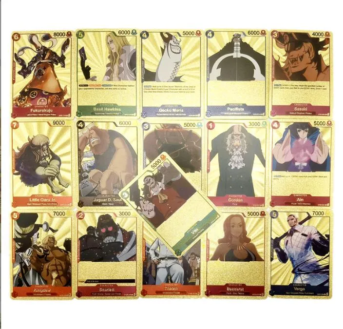 55 one piece english gold foil cards one piece luffy zoro hot stamping cards japanese manga peripheral collection card cards