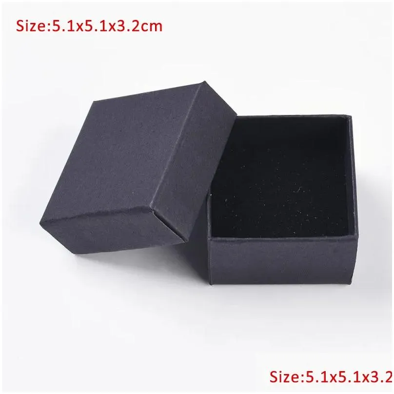 pandahall 1824 pcs/lot black square/rectangle cardboard jewelry set boxes ring gift boxes for jewellery packaging f80 220509