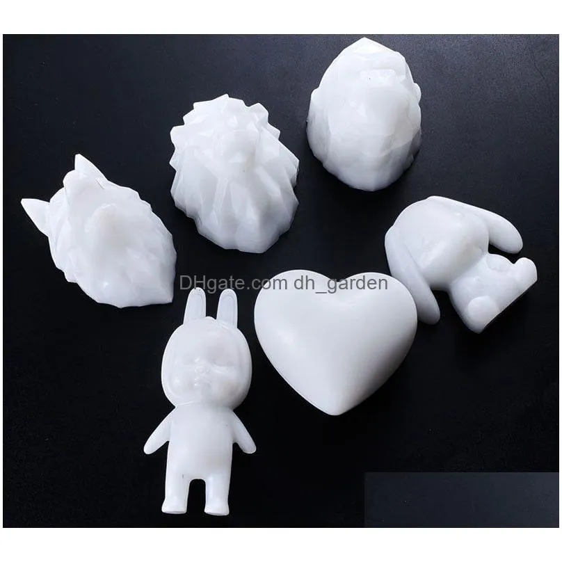 Molds Diy Sile Mods 3D Bunny Monkey Dog Slee Baby Molds Ornament Candle Soap Fondant Mold Polymer Clay Resin Jewelry Making Dhgarden Dhvk1