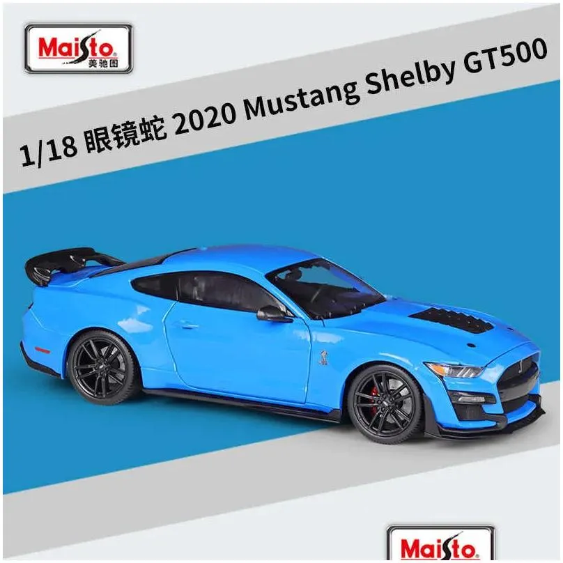Electric/Rc Car Maisto 1 18 Ford Mustang Shelby Gt500 Diecast Model Racing Simation Alloy Mobile B543 T221214 Drop Delivery Dhtos