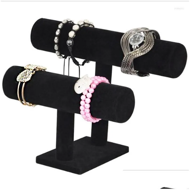 jewelry pouches 2 tier t-bar bracelet display stand holder for storage jewelery