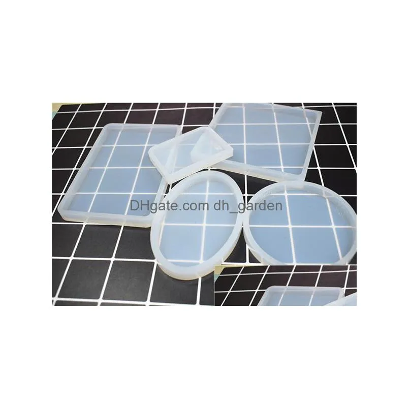 Molds Large Square Circle Sile Coaster Tile Mold Resin And Polymer Clay Mud Board Big Art Ornament Drop Delivery Jewelry Jew Dhgarden Dhktx