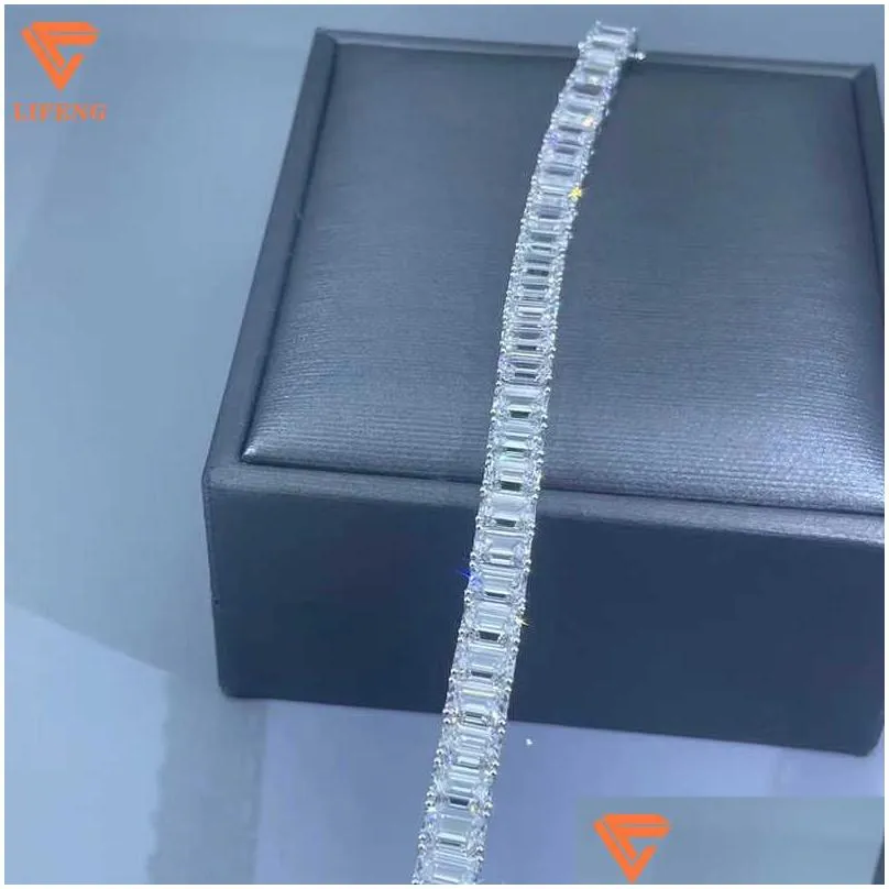 Pendant Necklaces Hip Hop Tennis Bracelet Jewelry 925 Sier With Baguette Moissanite Diamonds Can Custom Pass The Diamond Test Drop Del Dhcok