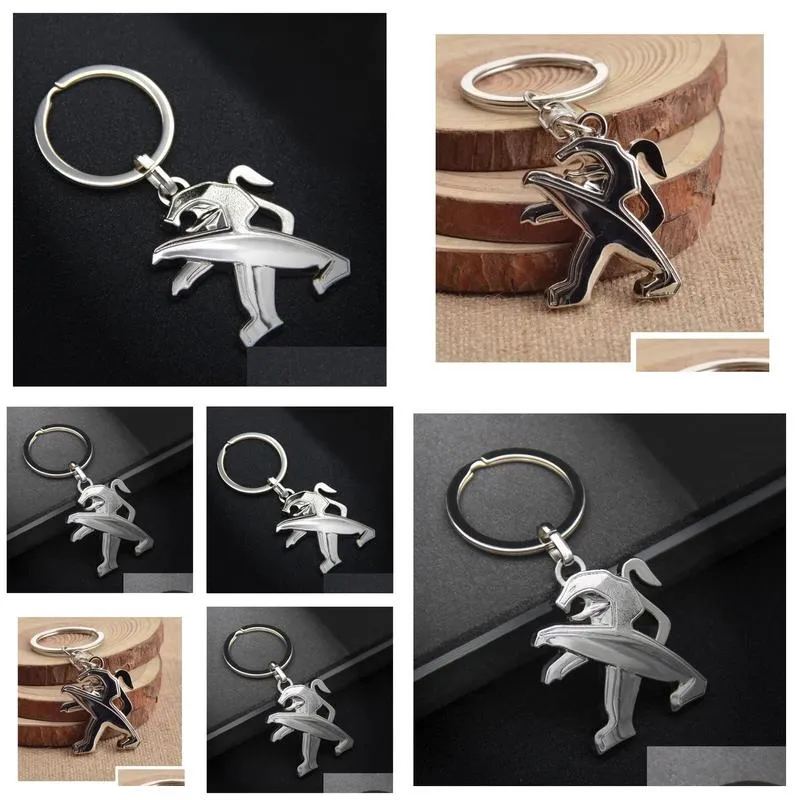 50 pcs Keychain For Peugeot Car Key Rings Holder Auto Keyrings for Peugeot 206 207 Car Accessories 3D Alloy Key Chain Wholesale