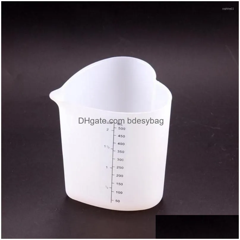 Cups & Saucers Cups Saucers 500Ml Measuring Cup Eco-Friendly Heat Resistant Sile Non-Stick Pouring Jug Supplies Epoxy Resin Mixing Mea Dh93P