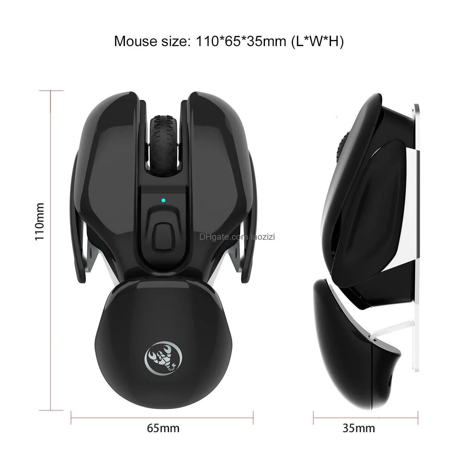 mice rechargeable wireless mouse silent click design usb for laptop notebook desktop 1600dpi adjustable 230210 drop delivery computers