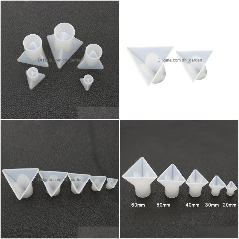 Molds Triangle Vertebral Sile Molds Diy Epoxy Resin Mods With Cylinder Holder For Jewelry Polymer Clay Craft Making 60Mm 50M Dhgarden Dht2Z
