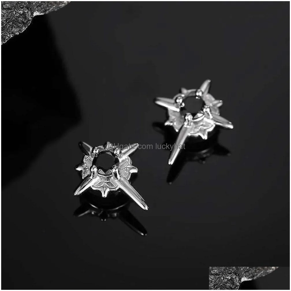 Stud North Star Painless Ear Female Earbone Clip Male Earstuds Advanced Sense Student Hole Earrings Drop Delivery Jewelry Earrings Dh0Xs