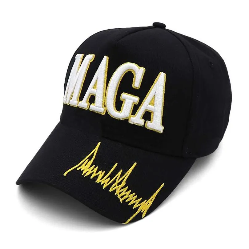 maga embroidery hat trump 2024 black red baseball cotton cap for election