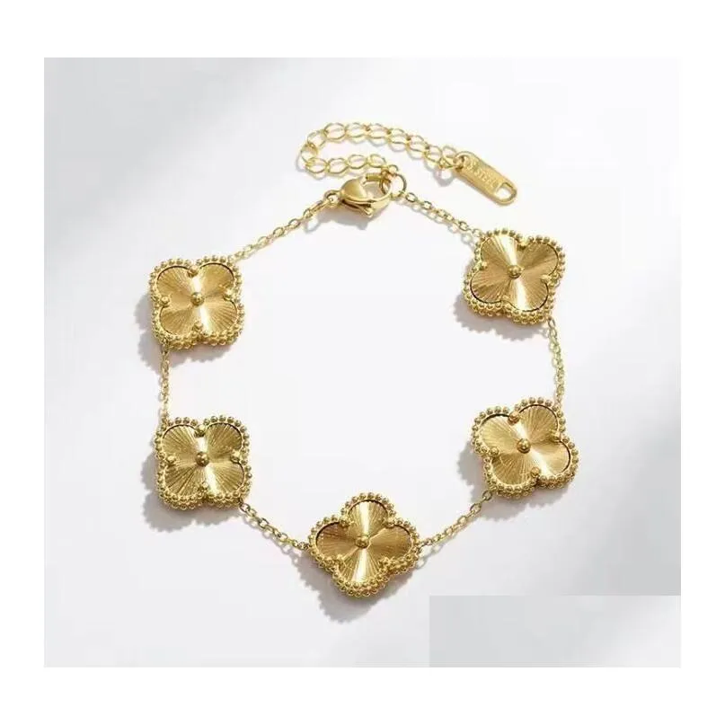 designer lucky elegant charm bracelet cleef fashion 5 motifs bracelets clover leaf necklace luxury design wedding jewelry van 4/four flower