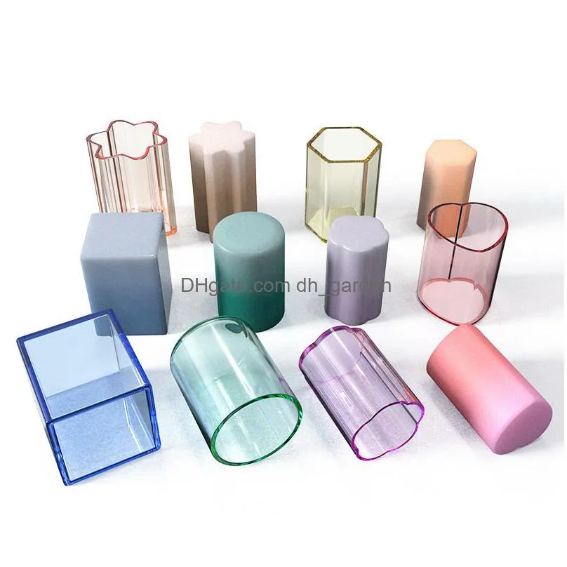 Molds Large Pen Holder Resin Molds Round Heart Square Pencil Container Brush Jewelry Box Uv Mod For Diy Art Crystal Drop Del Dhgarden Dhit4