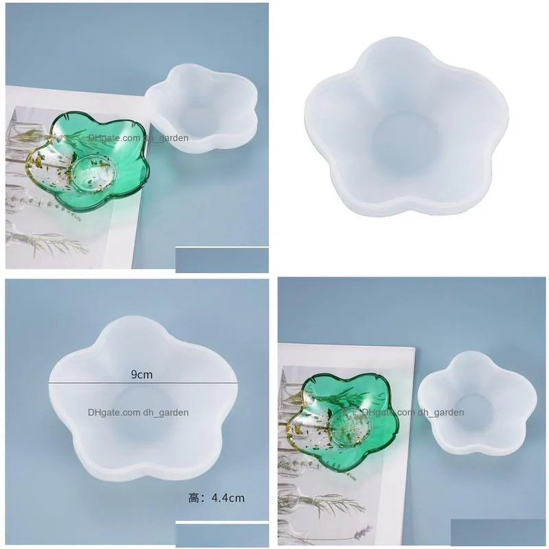 Molds Flower Dish Resin Mold Plate Jewelry Storage Molds Trinket Tray Diy Craft Mod Drop Delivery Jewelry Jewelry Tools Equip Dhgarden Dhrth