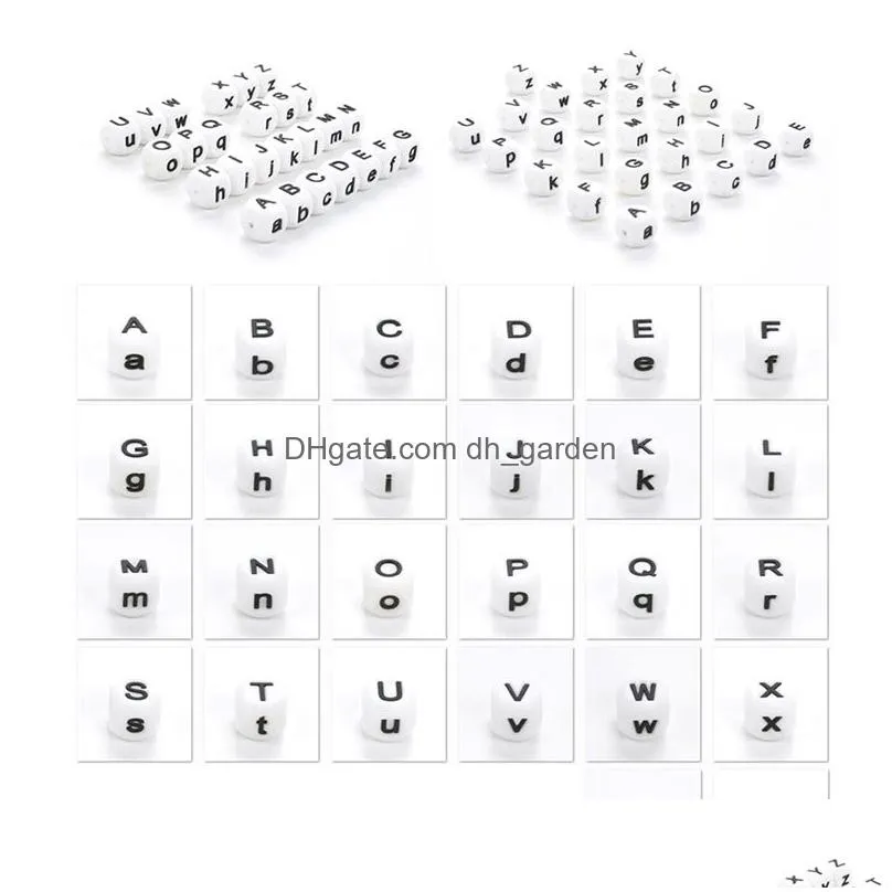 Other Chewable Sile Alphabet Beads 12Mm Food Grade Bpa Letter Loose Diy Baby Teething Necklace Teether Toy Pendant Drop Deli Dhgarden Dhuwy