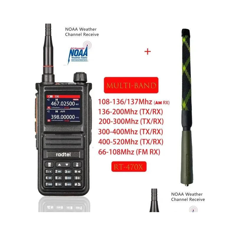 Other Sporting Goods Radtel RT470X Multibands Ham WalkieTalkies 256CH Air Band Two Way Radio Station Aviation NOAA Marine Transceiver PTT ghjrt