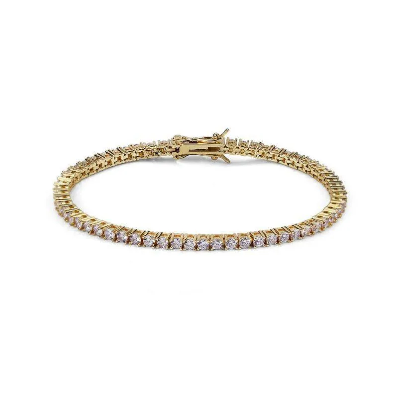 Tennis Fashion Jewelry Tennis Bracelet Designer Bracelets Sier Gold Chain Diamond Zircon Stainless Steel For Men M 4Mm 5Mm 6Mm Chains Dhatx