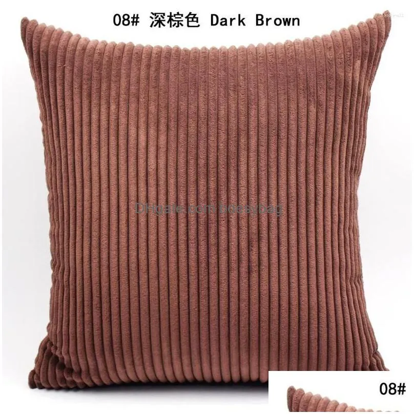 Cushion/Decorative Pillow Pillow 45Cm Corduroy Solid Color Pillowcase 2023 Nordic Sofa Home Decor Christmas Gift Drop Delivery Home Ga Dhara