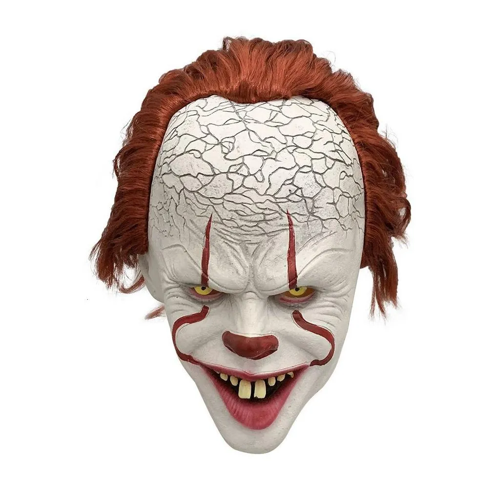 Party Masks Party Masks Halloween Mask Py Scary Clown Fl Face Horror Movie Pennywise Joker Costume Festival Cosplay Prop Decoration 23 Dhafo