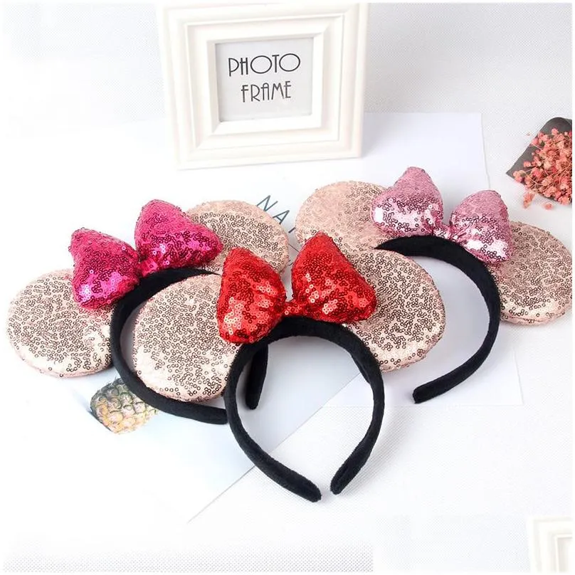 Hair Accessories Ear Headband Hair Band Accessories For Women Sequins Bow Girls Headbands Birthday Party Hairbands 20 Styles Drop Deli Dhbxc