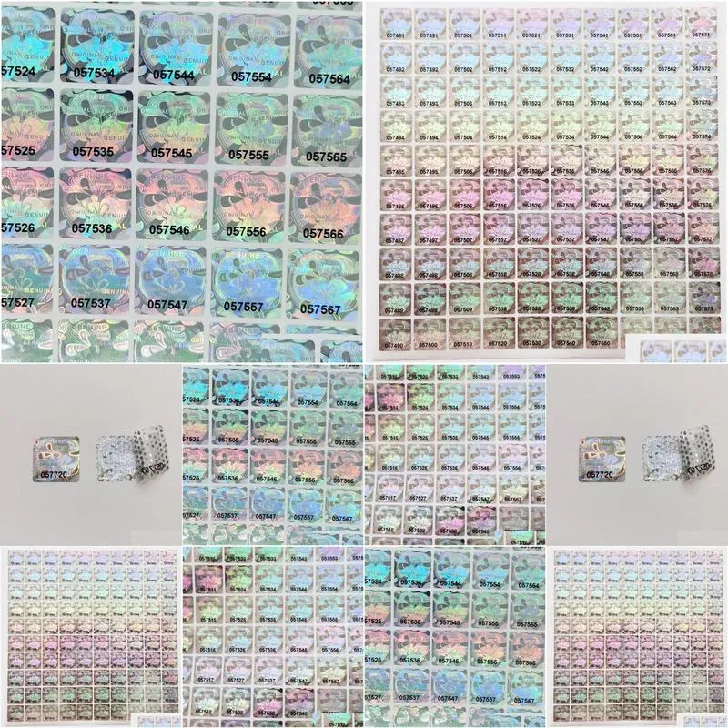 wholesale adhesive stickers hologram tamper proof warranty void original security labels unique serial number 2000pcs 15mmx15mm 230627