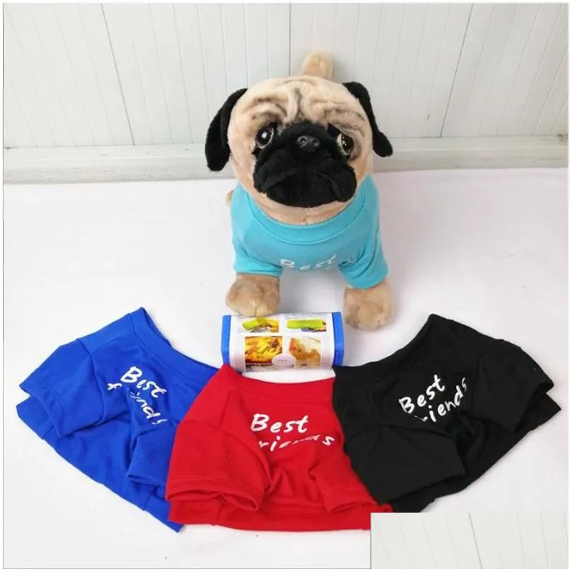 Dog Apparel Dog Shirts Pet Printed Clothes With Funny Letters Summer T Cool Puppy Breathable Outfit Soft Sweatshirt For Dogs 20 Design Dhntk