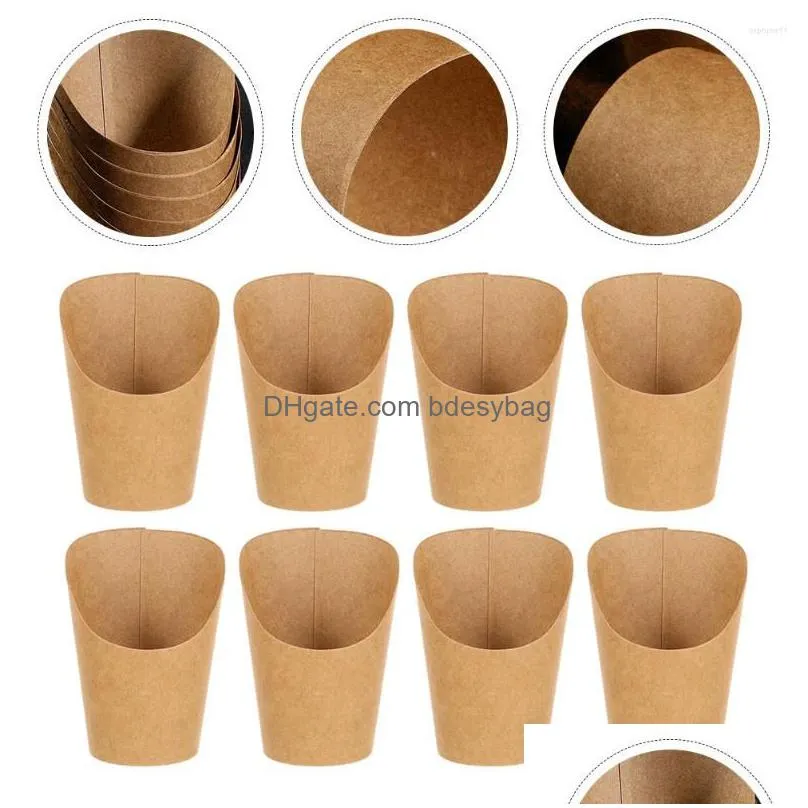 Flatware Sets Flatware Sets Chip Cup Paper Snack Cups French Fry Holding Storage Fries Display Holders Serving Small Drop Delivery Hom Dhzrd