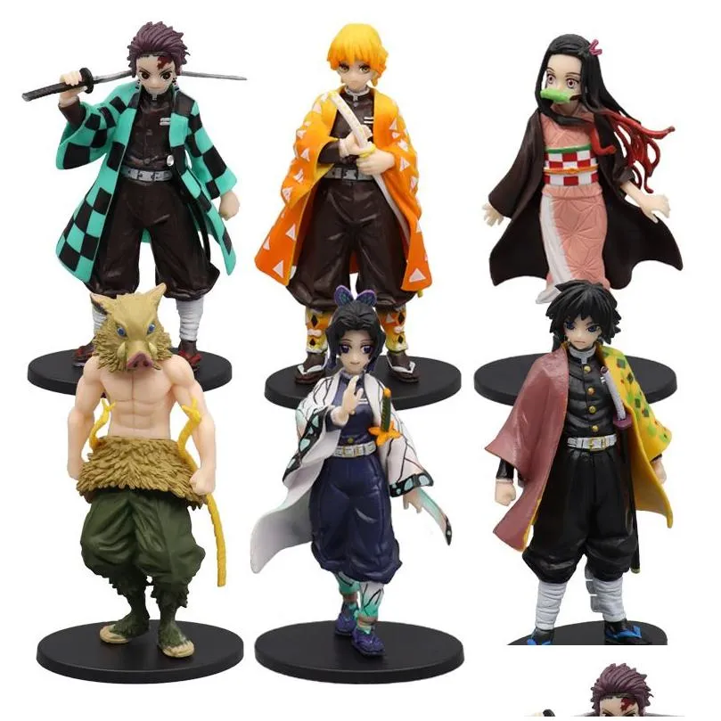 Action & Toy Figures 15Cm Demon Slayer Action Figures Kamado Tanjirou Agatsuma Zenitsu Nezuko Warrior Pvc Model Toys Drop Delivery Toy Dhfao