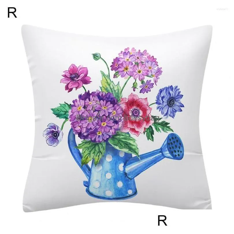 Cushion/Decorative Pillow Pillow Anti-Fading Easter Pillowcase Easy To Install Create Atmosphere Fashion Flower Art Design Case Drop D Dhnno