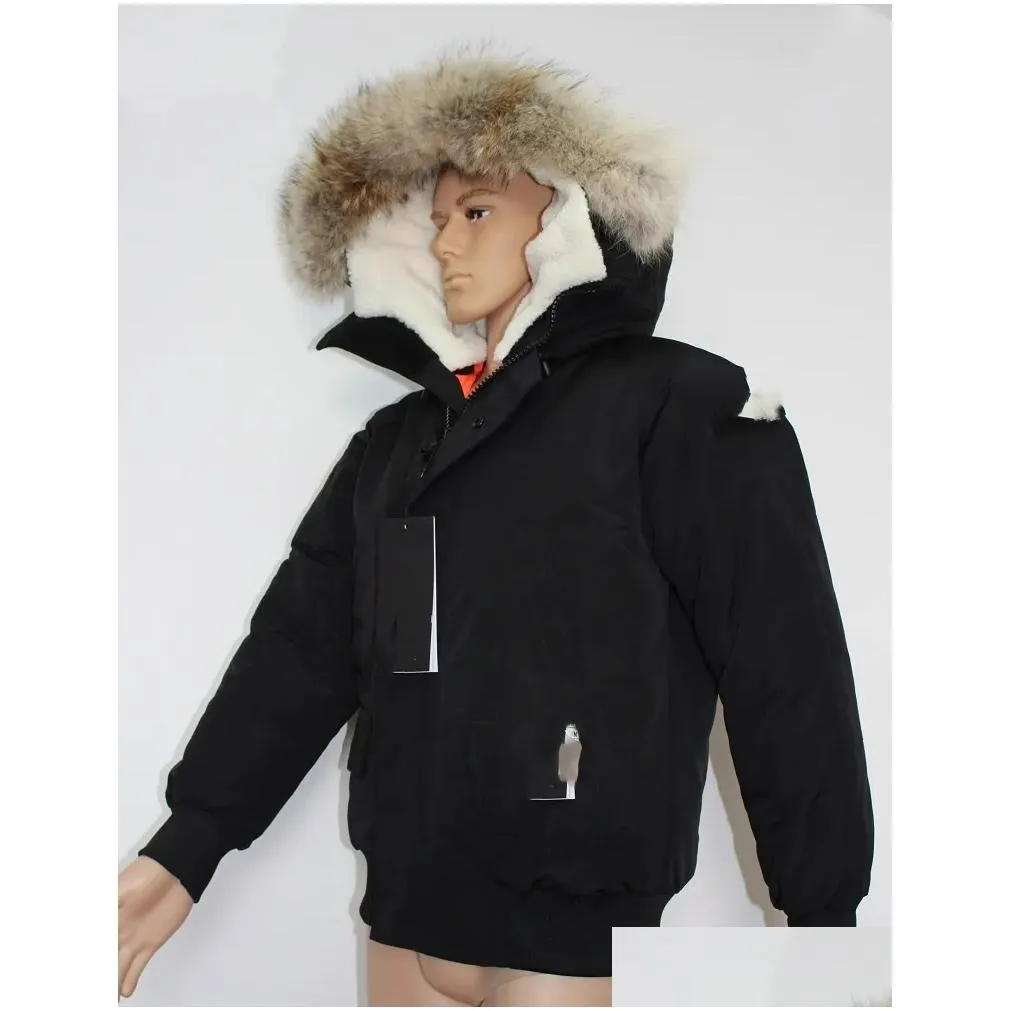 Winter Mens Down Jackets OVO Hooded Fur collar Coat Downs Thick Warm Parkas Red Winter Outlet Outdoor Sport Parkas