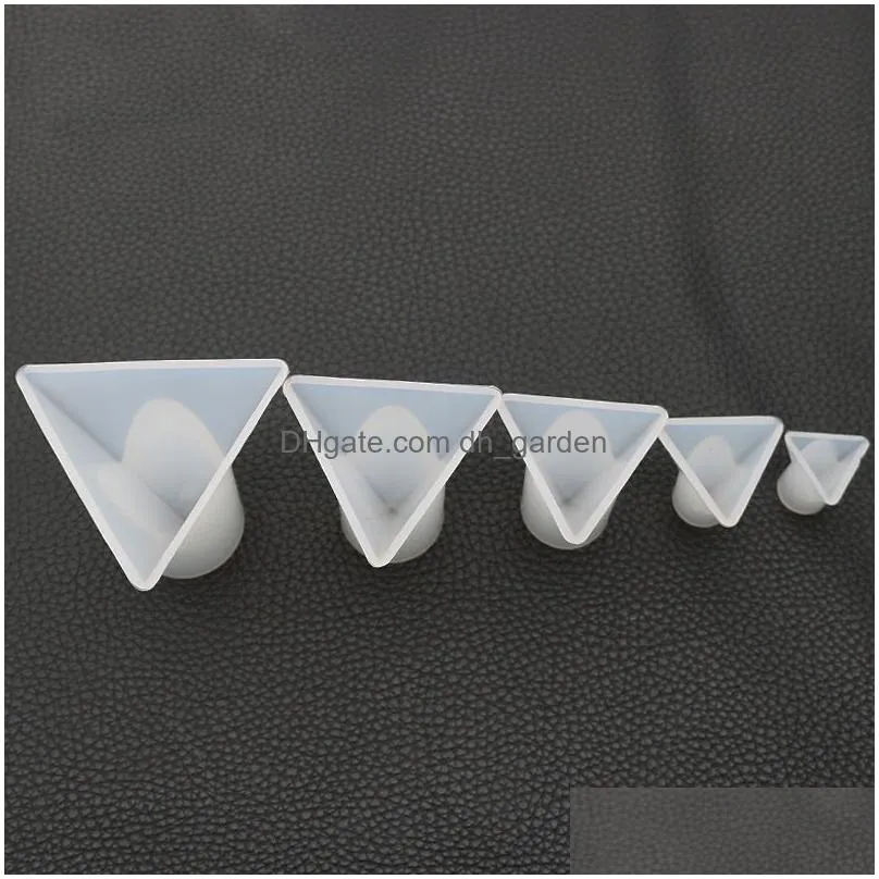 Molds Triangle Vertebral Sile Molds Diy Epoxy Resin Mods With Cylinder Holder For Jewelry Polymer Clay Craft Making 60Mm 50M Dhgarden Dht2Z