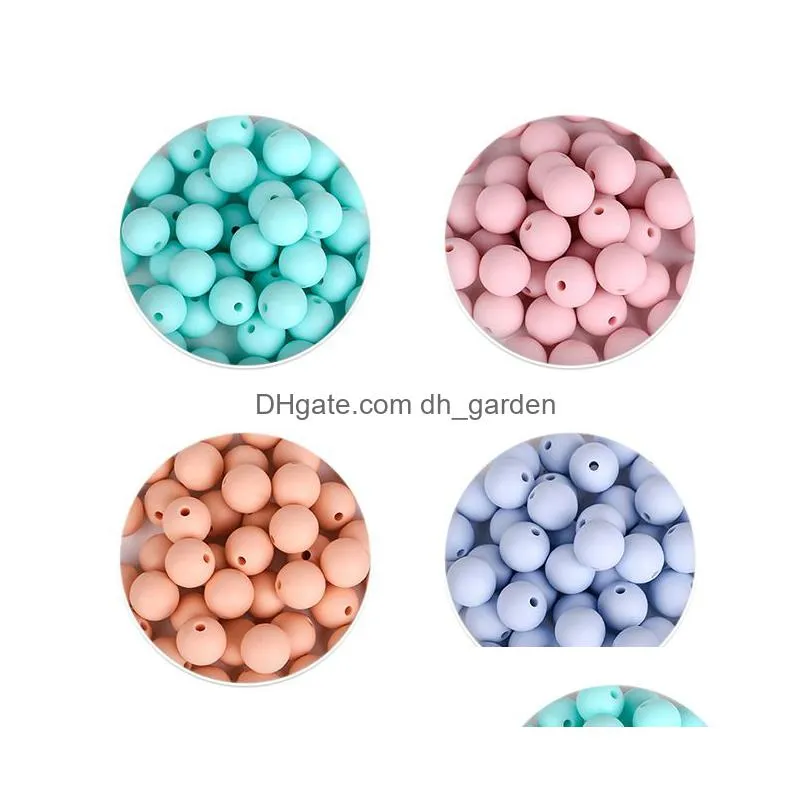 Other 12Mm Sile Teething Beads Round Loose Organic Nursing Baby Chew Bpa Food Grade Diy Necklace Pacifier Drop Delivery Jewel Dhgarden Dhaxk