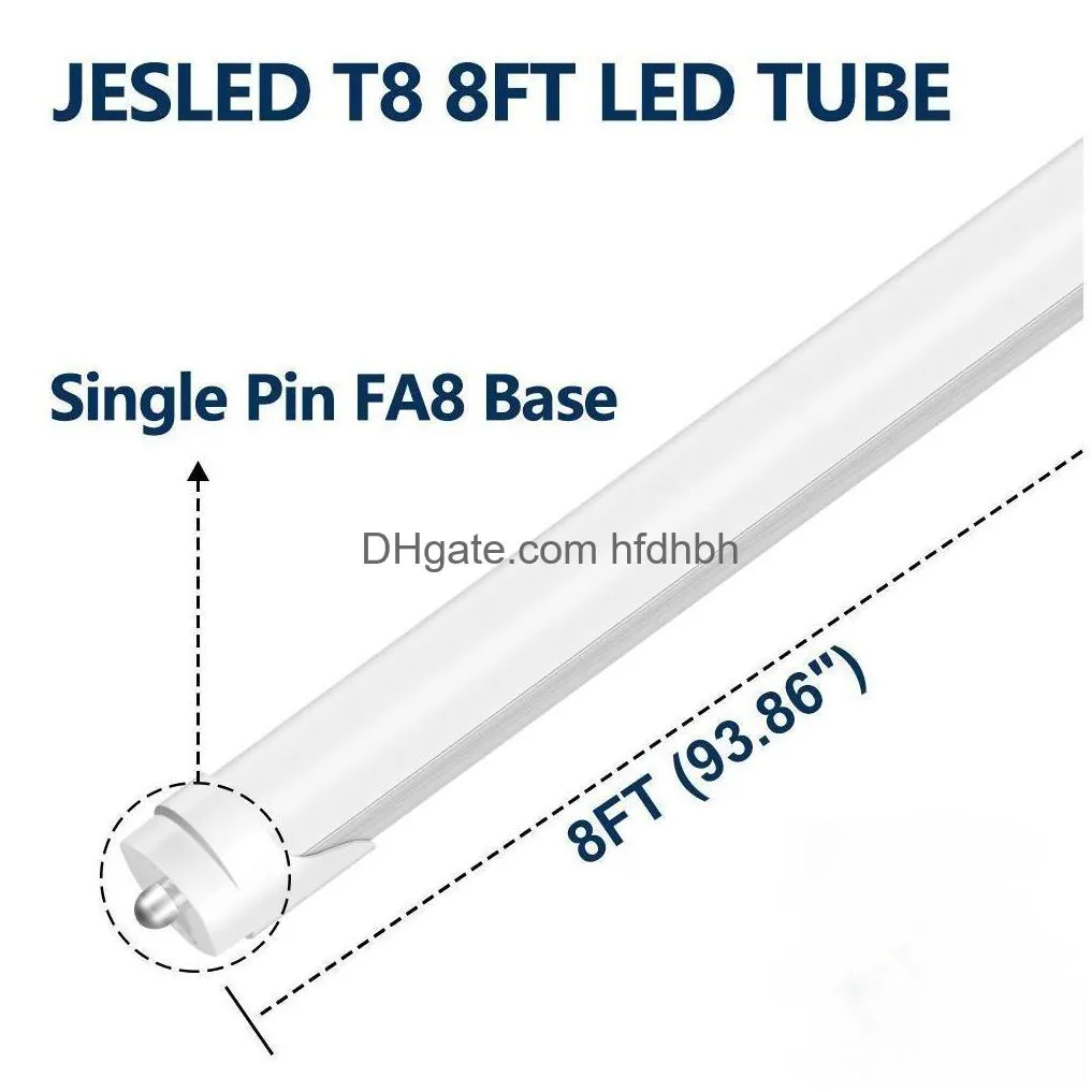 8 45 watt bulbs 8ft led tubes single pin fa8 t8 led tube light 8 ft 8feet 45w leds lights lamp