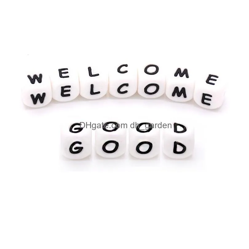 Other Chewable Sile Alphabet Beads 12Mm Food Grade Bpa Letter Loose Diy Baby Teething Necklace Teether Toy Pendant Drop Deli Dhgarden Dhuwy